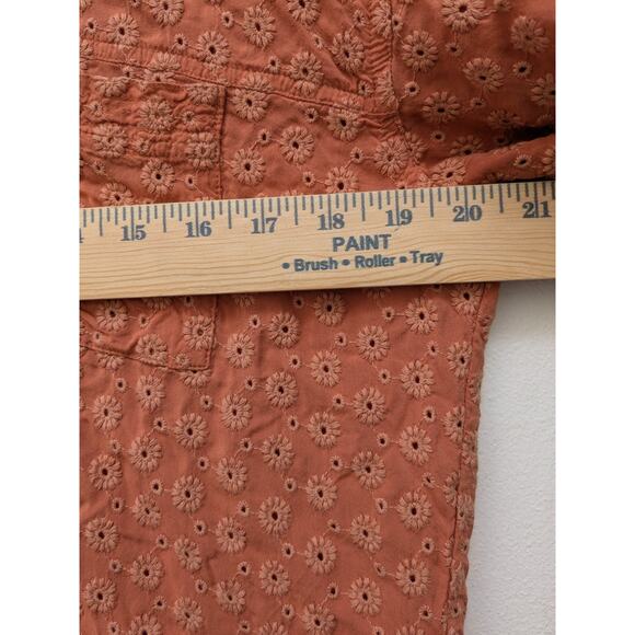 Madewell Women's Shirt Top Blouse Button Down Embroidered Portside Orange Small - Picture 8 of 11